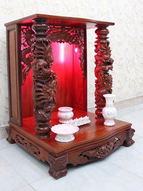 Bàn thờ ông địa gỗ hương OD04 - 81x81x108 (Ngang x Sâu x Cao)